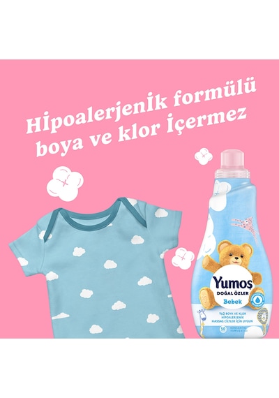 Doğal Özler Konsantre Çamaşır Yumuşatıcısı Bebek 1200 Ml 50 Yıkama 4 Adet