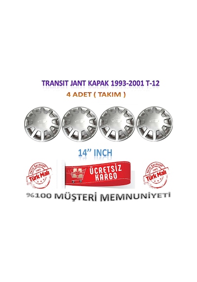Yok Yok Oto Ford Transit T-12 Jant Kapağı Takım 4 Adet 14 İnch 1993-2001