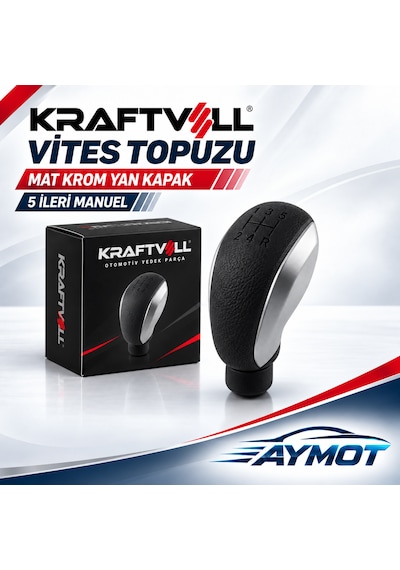 Kraftvoll Peugeot Citroën Uyumlu 5 İleri Mat Krom Spor Vites Topuzu