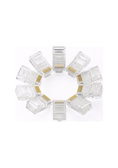 250 Adet - Rj45 Cat5 Cat6 Konnektör Network Jak Ethernet Uç