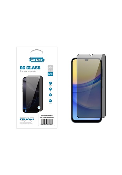 Galaxy A15 Uyumlu Go Des Og Glass Privacy Antistatik Temperli Cam Ekran Koruyucu Siyah