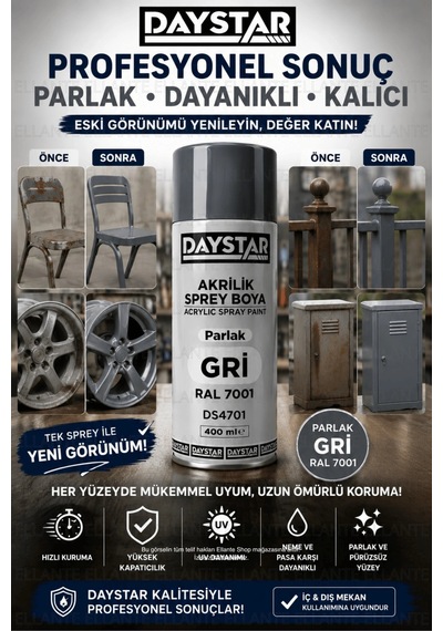 Parlak Gri Akrilik Sprey Boya Ral 7001 400 Ml Hızlı Kuruyan Yüksek Kapatıcılı Metal Ahşap Plastik Bo Çok Renkli Parlak Gri Akrilik Sprey Boya Ral 7001 400 Ml Hızlı Kuruyan Yüksek Kapatıcılı Metal Ahşap Plastik Bo Çok Renkli