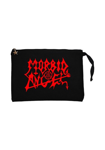 Morbid Angel Logo Siyah Clutch Astarlı Cüzdan / El Çantası Siyah