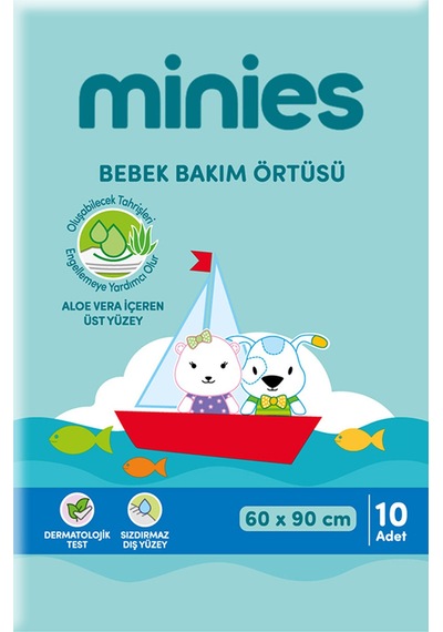 Minies Bebek Bakım Örtüsü 10 Adet 60 X 90 Cm 4 Adet