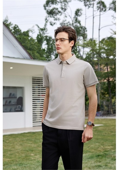 New Performance Premium Polo T-shirt 100% Pamuk Merserize Kayısı Gri