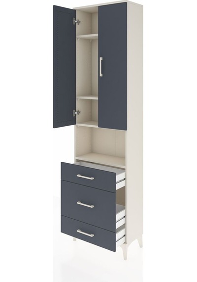 Arges Dolap 4 Raflı 3 Çekmeceli Tek Askılı 60x30x221 Aytaşı-a... Aytaşı