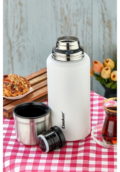 Cooker Campmate 750 Ml Paslanmaz Çelik Termos Ckr2106 Beyaz