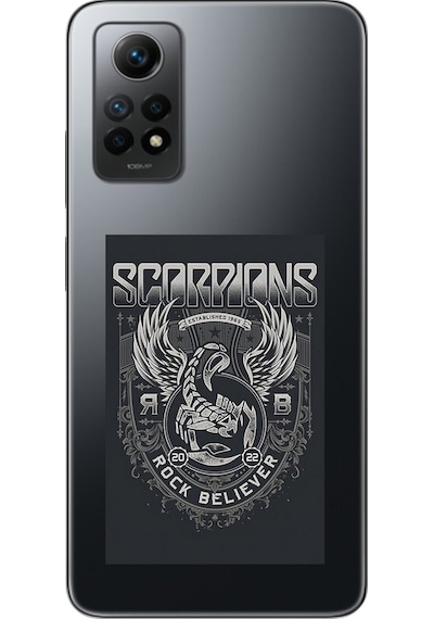 Xiaomi Redmi Note 12 Pro Uyumlu Şeffaf Kılıf Scorpions Tasarımlı