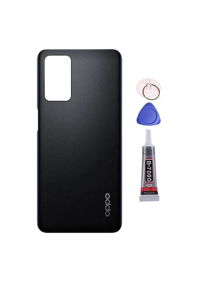 Oppo A55 Siyah Arka Kapak Batarya Kapağı Pil Kapağı Yapışkan Ve Sökme Aparatıyla Beraber Full Set Siyah