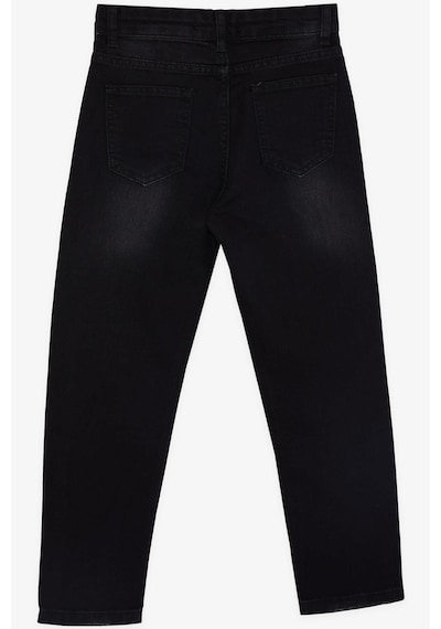 Breeze Kız Çocuk Kot Pantalon Cepli 10-14 Yaş, Siyah Siyah