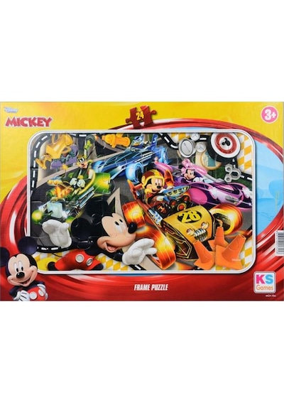 +3 Yaş Mickey Mouse Kahramanlar 24 Parça Frame Puzzle (Ks Games)