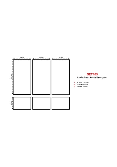 Boyanabilir 6 Adet Hazır Çerçeve 2,5 Cm Set105 Mastik Hediyeli