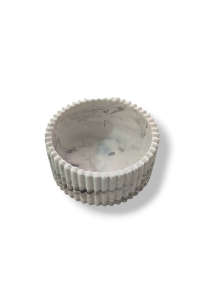 Mermer Desenli Dekoratif Kap / Çok Amaçlı Kase 8x3,5 Cm El Yapımı İei159 Mermer Desenli