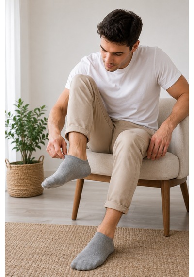 Hitit Socks 10 Çift Erkek Patik Çorap 40-45 Numara Siyah Beya... Çok Renkli