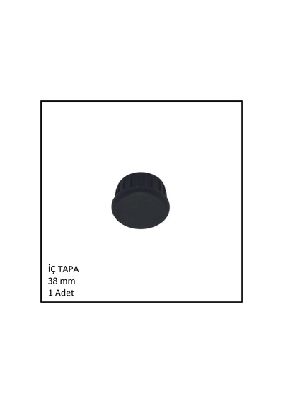 Plastik İç Tapa, Yuvarlak, 38 Mm Siyah