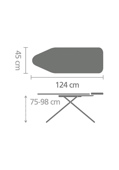 Brabantia 124x45cm C Buhar Kazanı Standlı Denim Black Desenli Ütü Masası -