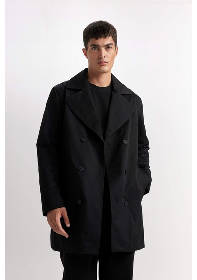 DeFacto Slim Fit Dar Kesim Düğmeli Kemerli Trençkot D5528AX25SPBK27 DeFacto Slim Fit Dar Kesim Düğmeli Kemerli Trençkot D5528AX25SPBK27