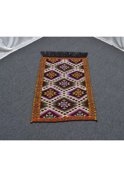 Zehra Abla Halı Yeni El Dokuma Nadir Çumra Yörük Yün Kilim 6300