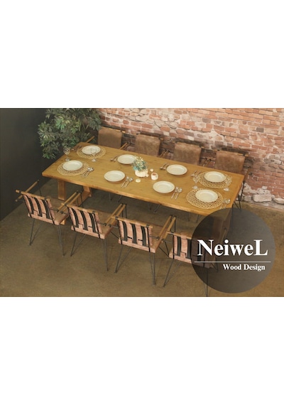 Neiwel Dore Doğal Ahşap Mutfak Ve Yemek Masası-70-120 Açık Ceviz