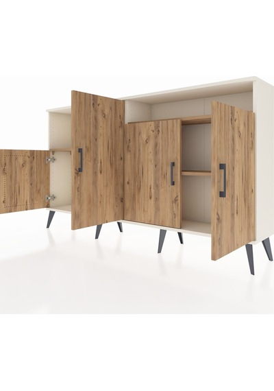 Arges Konsol 5 Raflı 4 Kapaklı 176x30x99 Aytaşı-çam Atlas Çam - Aytası