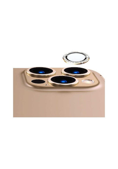 Noktaks  Apple Uyumlu  iPhone 13 Pro  Kamera Lens Koruyucu Cl-06 - Gold