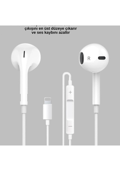 Kare Tasarımlı Kablolu Müzik Ve Çağrı Kulaklığı Mikrofonlu Ergonomik Kulak İçi Kulaklık 00