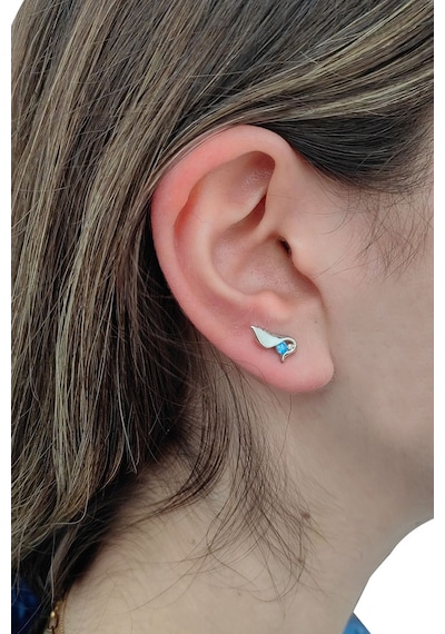 Chavin Topaz Melek Kanadı 0.02 Carat Gümüş Küpe Ey48 Beyaz