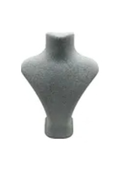 Yerli Üretim Londra Model Süet Kumaş Gri Renk 16/12 Cm Kolye Sergileme Mankeni Çok Renkli
