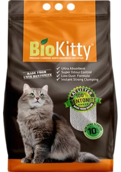 Biokitty Bentonit İnce Aloe Vera Kokulu Kedi Kumu 10 L