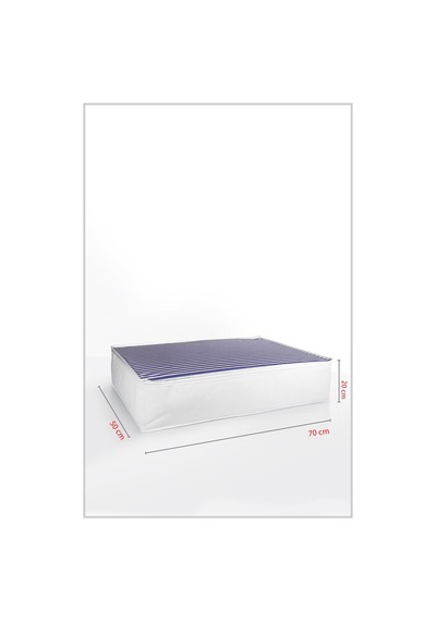 Vedsey 3'lü Set 70x50x25 CM Lacivert Çizgili Hurç Lacivert