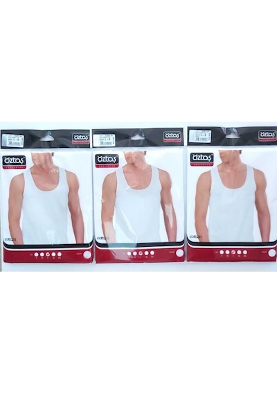 Erkek Süprem Beyaz Atlet 3 Lü Beyaz