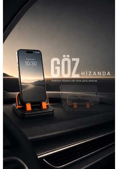 Jopus Araç İçi 360 Dönebilen Numaratörlü Telefon Tutucu Torpido Üstü Tablet Parkmatik Katlanabilir Standlı