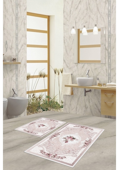 West Home Dijital Baskı Yıkanabilir Kaymaz Taban Salon Halısı Mutfak Halısı Yolluk Ve Banyo Paspası Wh 031 Rose