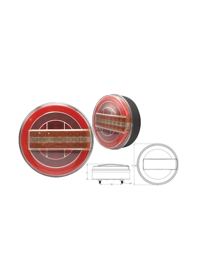 Yuvarlak Neon Led 7 Fonksiyonlu Dinamik Sinyalli Hamburger Stop Lambası 12v 1 Ad