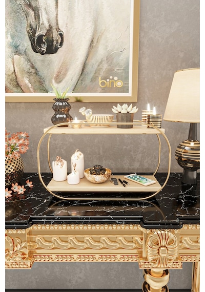 Bino Çok Amaçlı Düzenleyici Oval Raf Organizer Altın Bino Çok Amaçlı Düzenleyici Oval Raf Organizer Altın