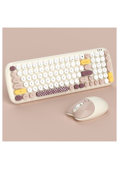 Geezer Candy Plus Kablosuz Klavye Mouse Seti 2.4g Yuvarlak Tuşlu 100 Tuş Renkli Set Optik