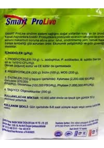 Smart Prolive Doğal Bağırsak Koruyucu-Prebiyotikj 50 Gr