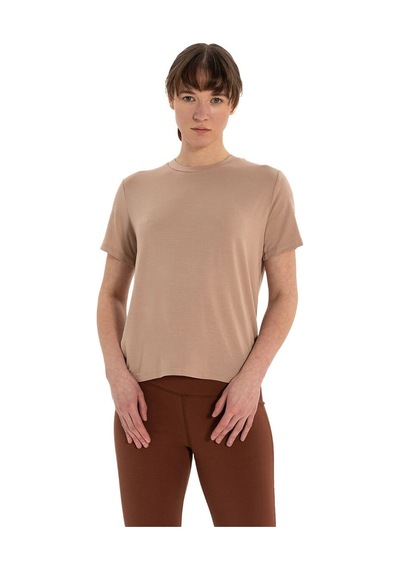 Inguz Sırt Bağlamalı Modal Yoga T-shirt Bej