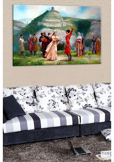 Talya Tablo Oryantalist Kanvas Tablolar Türk Osmanlı Kafkas 50x35 No-2933