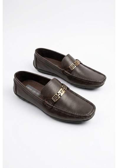 Pierre Cardin 90237 Rahat Esnek Hakiki Deri Erkek Loafer Ayakkabı Kahve