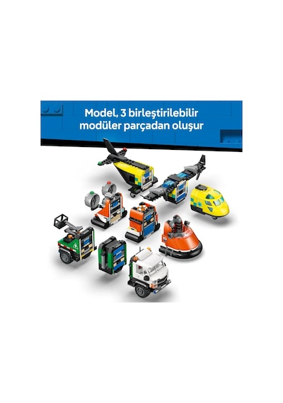 LEGO® City Uçak, Servis Kamyonu ve Hoverkraft Karışımı 60505 -7 Yaş ve Üzeri Çocuklar İçin Yaratıcı Oyuncak Yapım Seti (990 Parça)