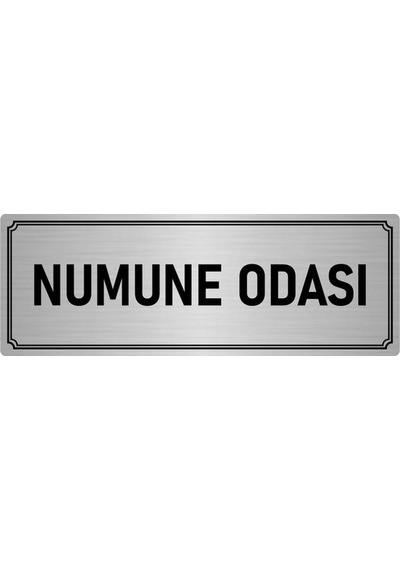 Metal Yönlendirme Levhası, Departman Kapı İsimliği Numune Odası 10x20 cm Gümüş Renk