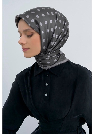 Armine İpek Eşarp 2026 Yaz - 9544-52 Füme Twill