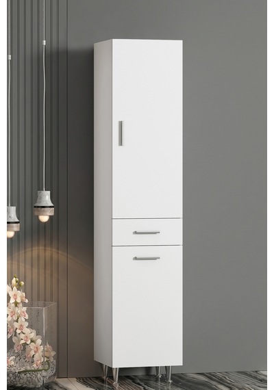 Boy 35 195 Cm Beyaz Mdf Sepetsiz Banyo Boy Dolabı