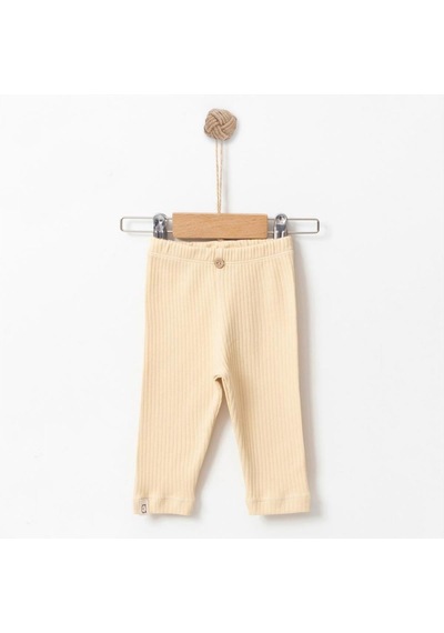 Ürünya Unisex Bebek %100 Pamuklu Fitilli Alt Tulum Bej