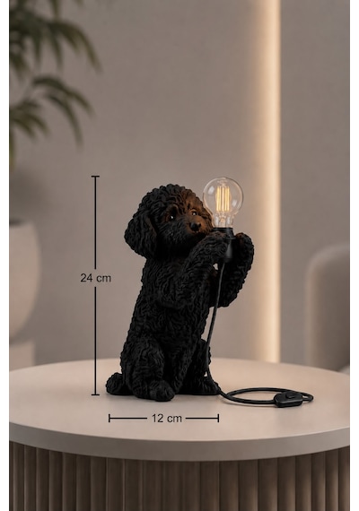 3d Baskı Köpek Masa Lambası Modern Dekoratif Aydınlatma Ürünü Siyah