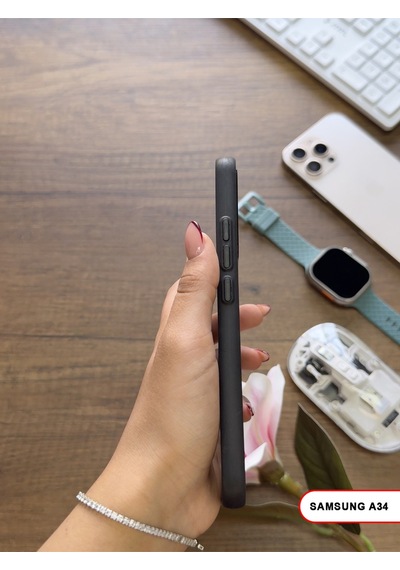 Samsung Galaxy A34 Uyumlu Süper İnce Mat Ultra Thin Silikon Kılıf Siyah