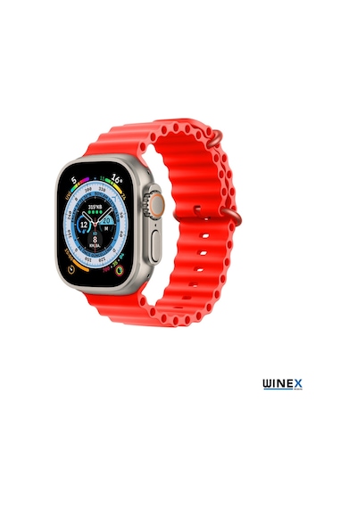 Winex 42-49mm Yeni Nesil Apple Uyumlu  Watch Akıllısaat Kordonu Silikon Kırmızı