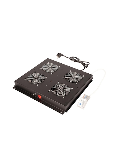 Lande 4 Fanlı Fan Modülü Termostatlı Siyah