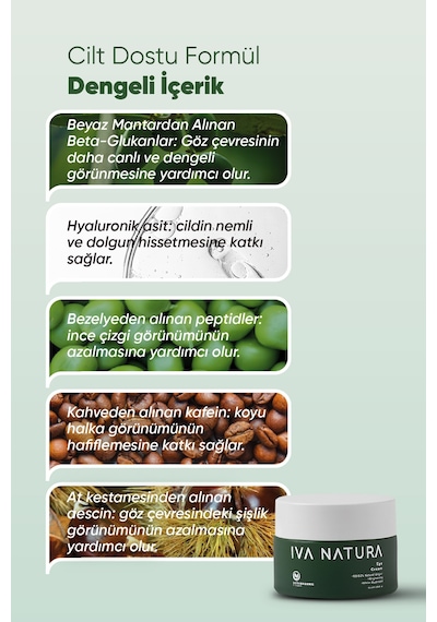 Iva Natura Göz Çevresi Bakım Kremi Organik Sertifikalı 15 ML